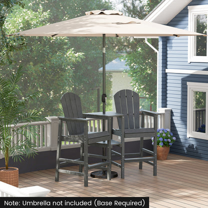 2-Seat Adirondack Chair All-Weather Adirondack Chair with Double Connecting Tray-Black