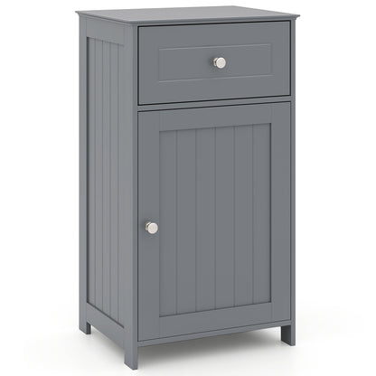Single Door Bathroom Cabinet with Adjustable Shelf and Drawer-Black