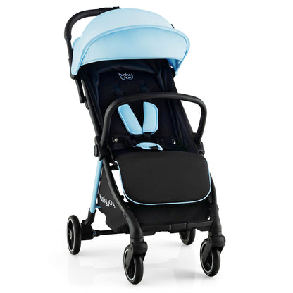 One-Hand Folding Portable Lightweight Baby Stroller with Aluminum Frame-Black