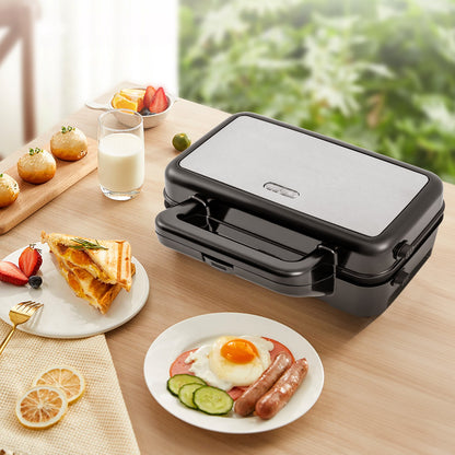 3-in-1 1082W Sandwich Maker with Removable Non-Stick Plates-Black