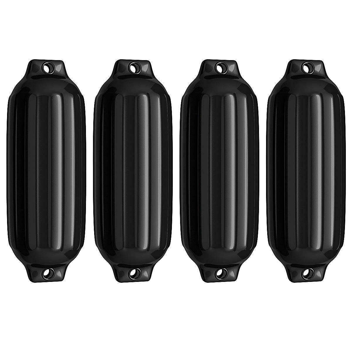 4 Ribbed Marine 8.5" x 27"  Boat Fender Vinyl Bumper-Black