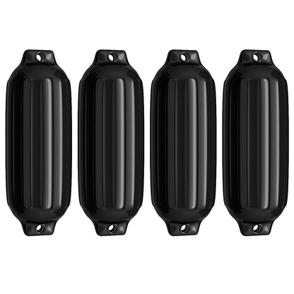 4 Ribbed Marine 8.5" x 27"  Boat Fender Vinyl Bumper-Black