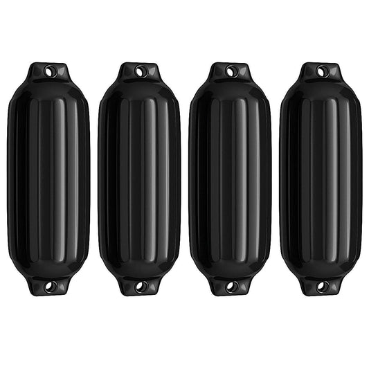 4 Ribbed Marine 8.5" x 27"  Boat Fender Vinyl Bumper-Black