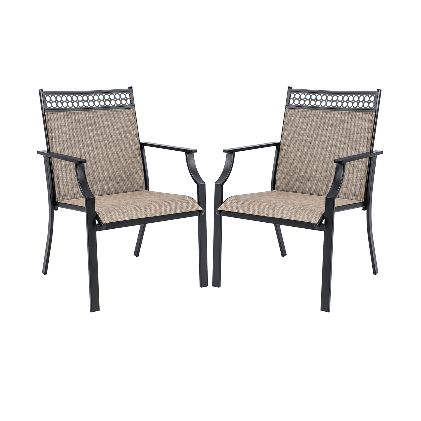 Patio Chairs Set of 2 with All Weather Breathable Fabric-Blue