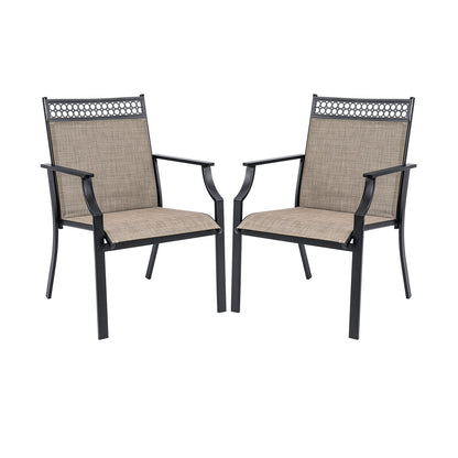 Patio Chairs Set of 2 with All Weather Breathable Fabric-Blue