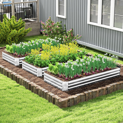 Metal Galvanized Raised Garden Bed with Open-Ended Base-8 x 4 ft