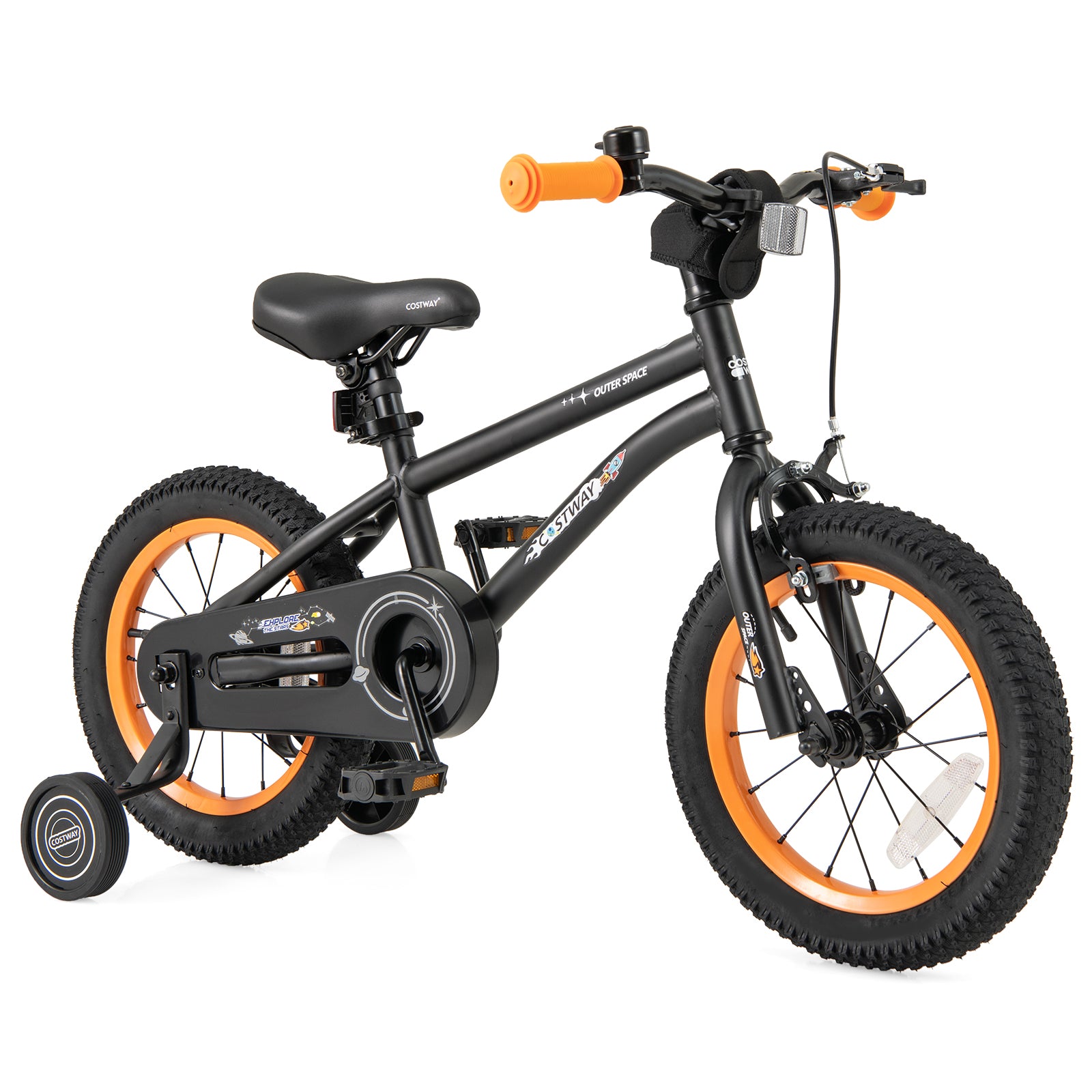 14-inch kids' sport bicycle with adjustable seat and reflectors, designed for children aged 3 to 5 years old.