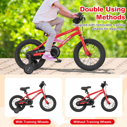 16-Inch Kids Bike Ages 4-7 with Handbrake and Coaster Brake and Bell Ring-16 inches