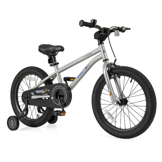 18-inch kids bike for boys and girls with adjustable high carbon steel frame, perfect for children ages 4 to 8.