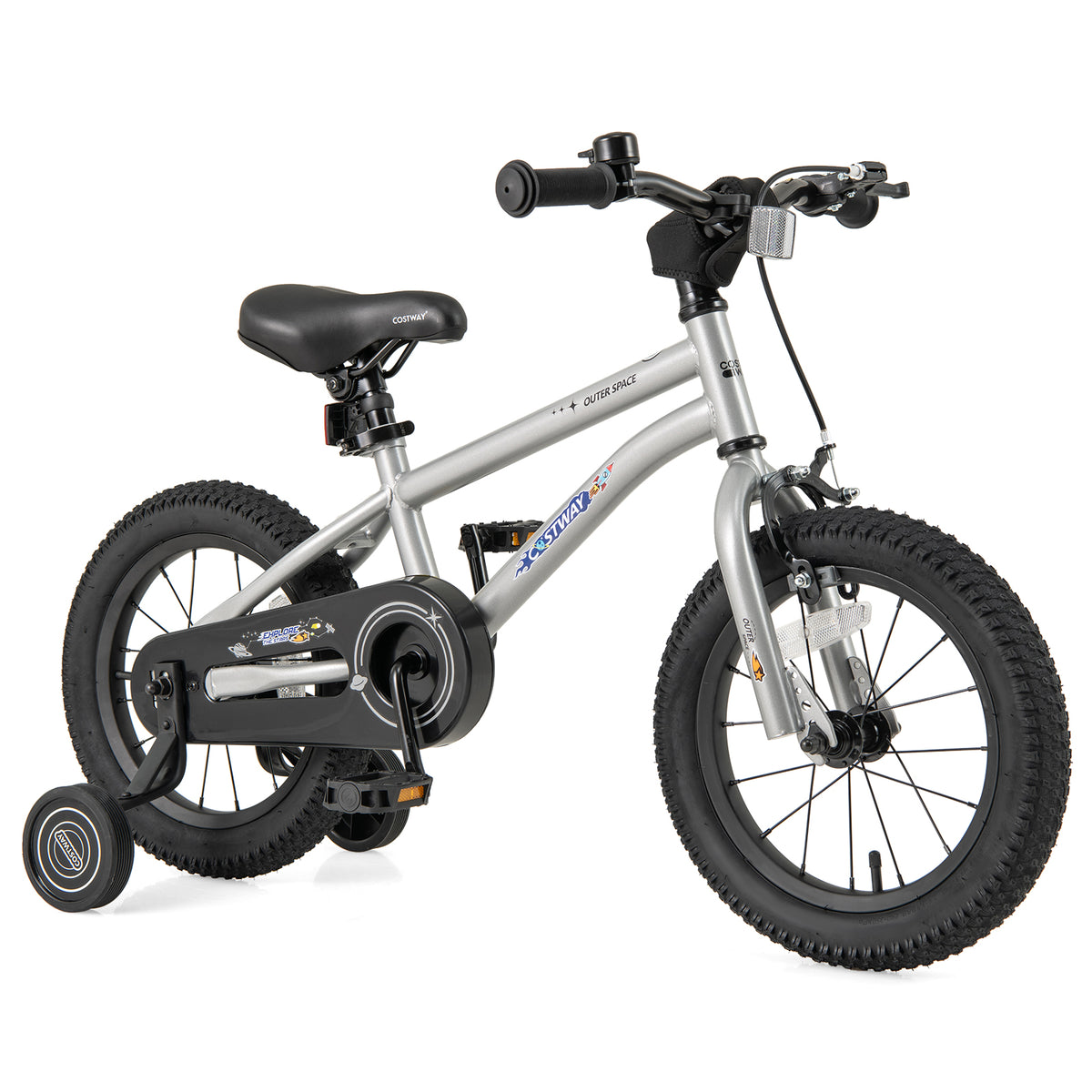 14-inch kids bike for boys and girls with adjustable high carbon steel frame, ideal for children aged 3 to 5 years.