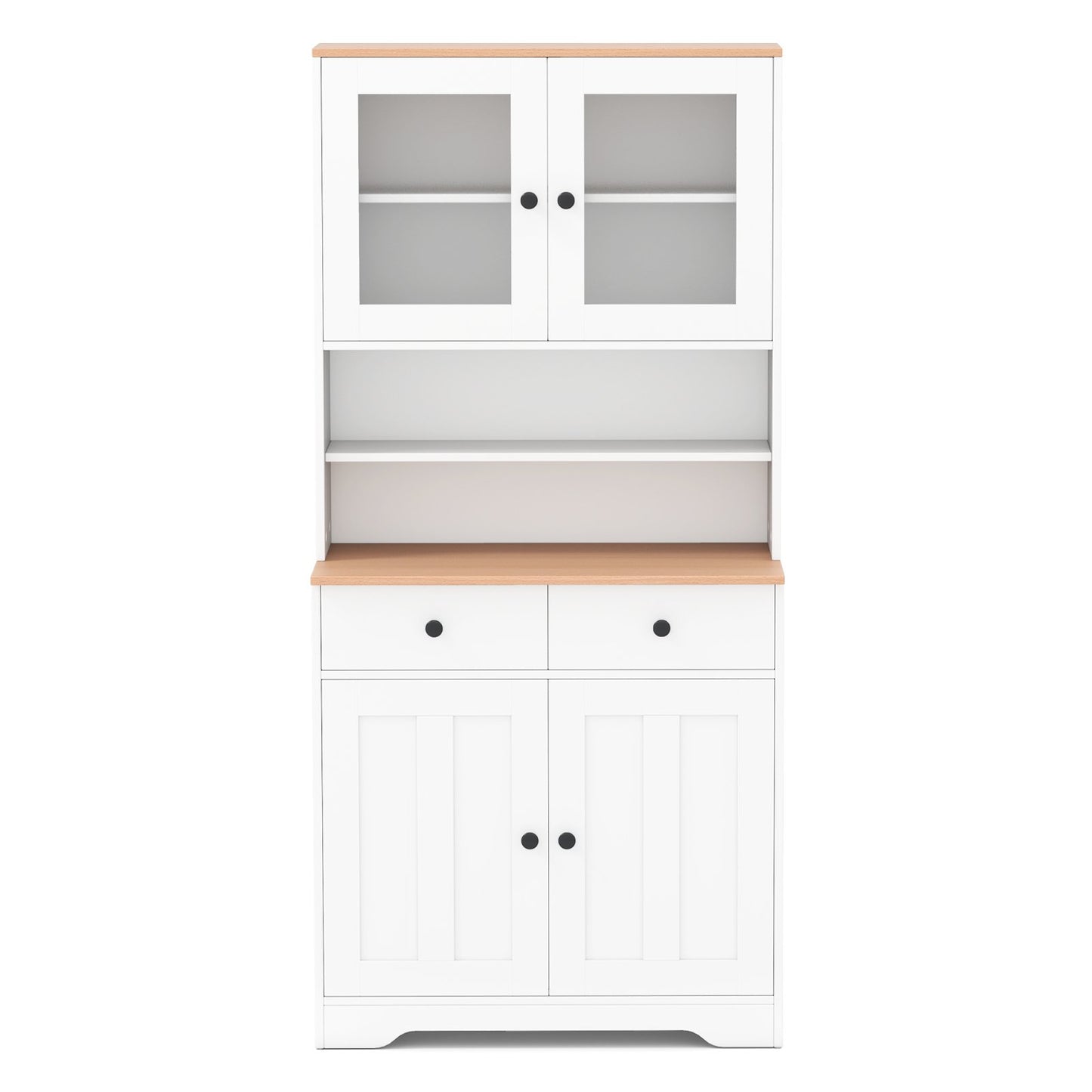 Pantry Cabinet with 2 Removable Shelves-Black