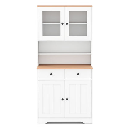 Pantry Cabinet with 2 Removable Shelves-Black