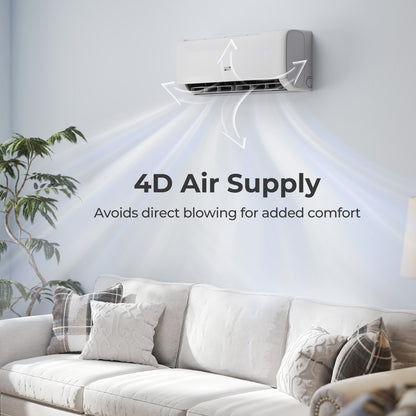 Airtural Series 12000 BTU 22 SEER2 WiFi Enabled Mini Split AC 115V Compatible with Alexa