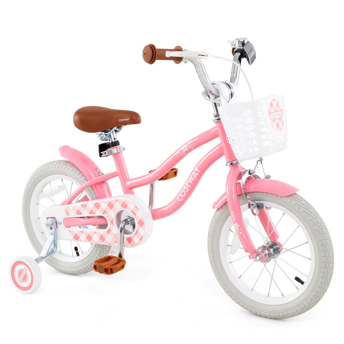 14 Inch Kids Bike with Training Wheels and Basket for Boys Girls 3-5 Years Old-14 inches