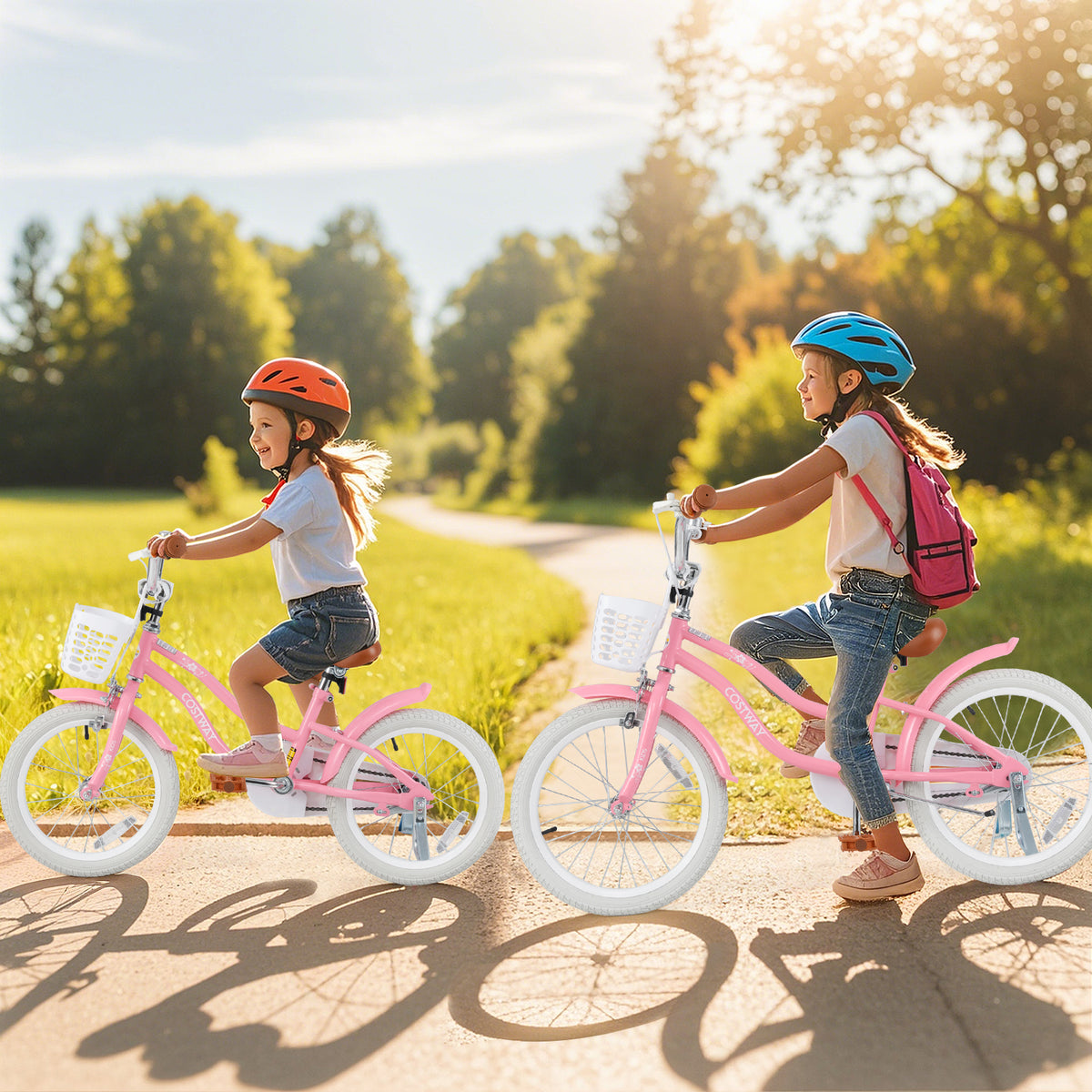 16 Inch Kids Bike with Training Wheels and Basket for Boys Girls 4-7 Years Old-16 inches