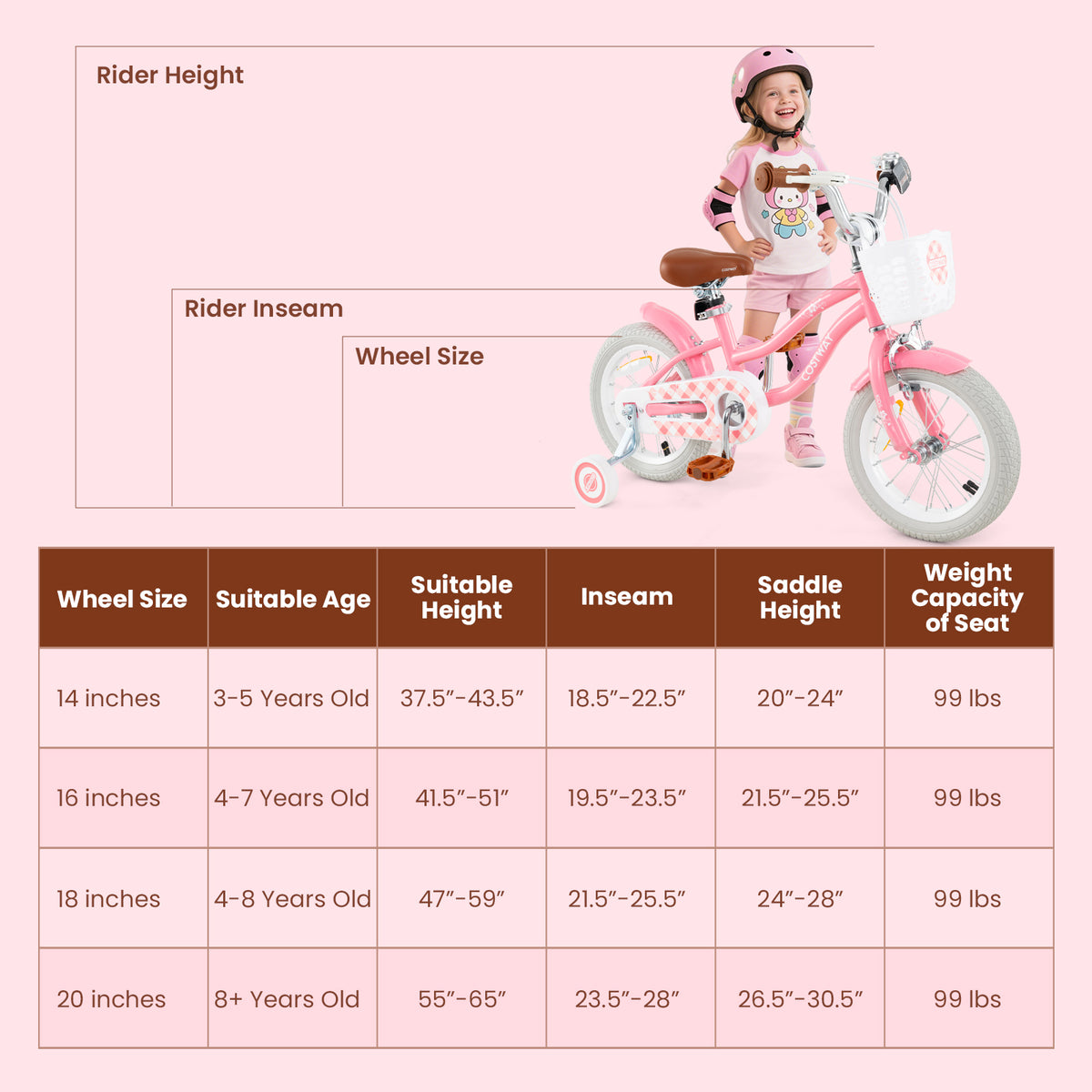 16 Inch Kids Bike with Training Wheels and Basket for Boys Girls 4-7 Years Old-16 inches