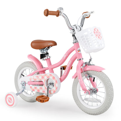 12 Inch Kids Bike with Training Wheels and Basket for Boys Girls 3-4 Years Old