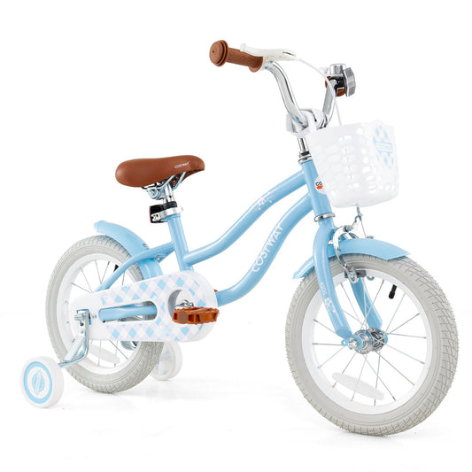 16 Inch Kids Bike with Adjustable Handlebar and Seat for 4-7 Year Old