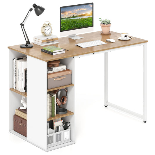 45 Inch Computer Desk with 5 Storage Compartments and Metal Frame