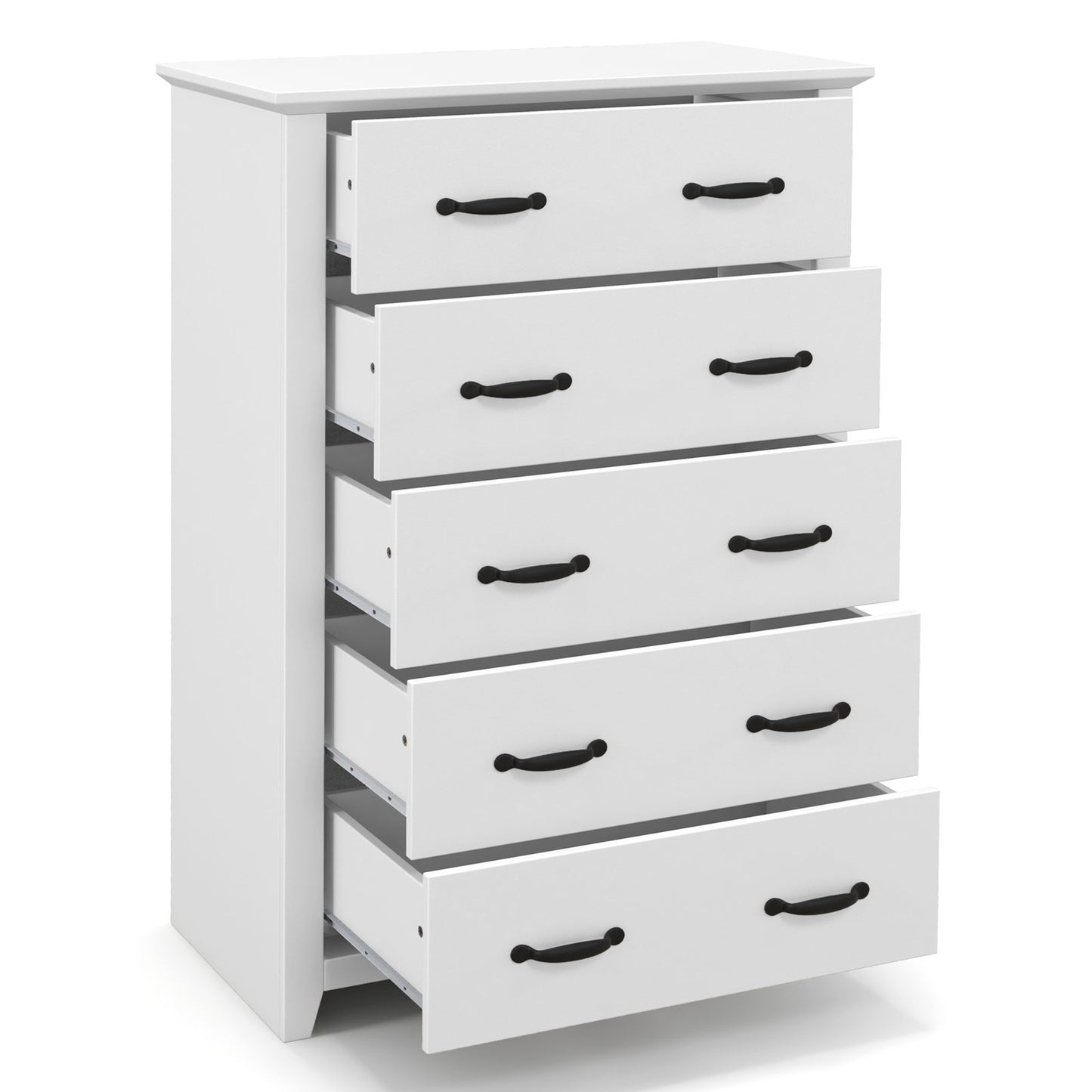 Tall Storage Dresser with 5 Pull-out Drawers for Bedroom Living Room-Gray
