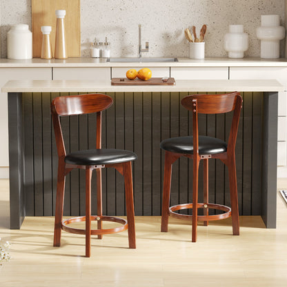 Set of 2 24 Inch Modern Armless Upholstered Cushioned Seat Island Dining Chairs for Kitchen