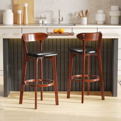 Set of 2 24 Inch Modern Armless Upholstered Cushioned Seat Island Dining Chairs for Kitchen