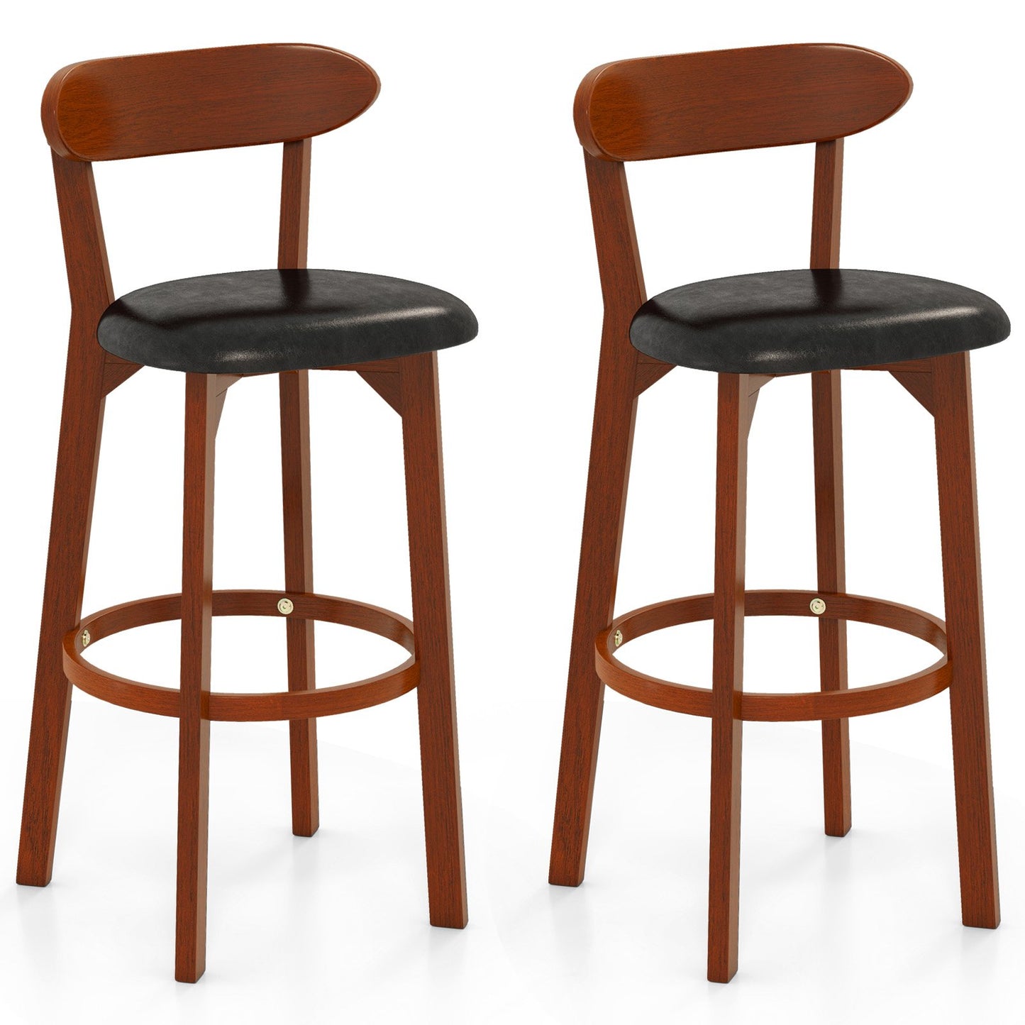 Set of 2 24 Inch Modern Armless Upholstered Cushioned Seat Island Dining Chairs for Kitchen