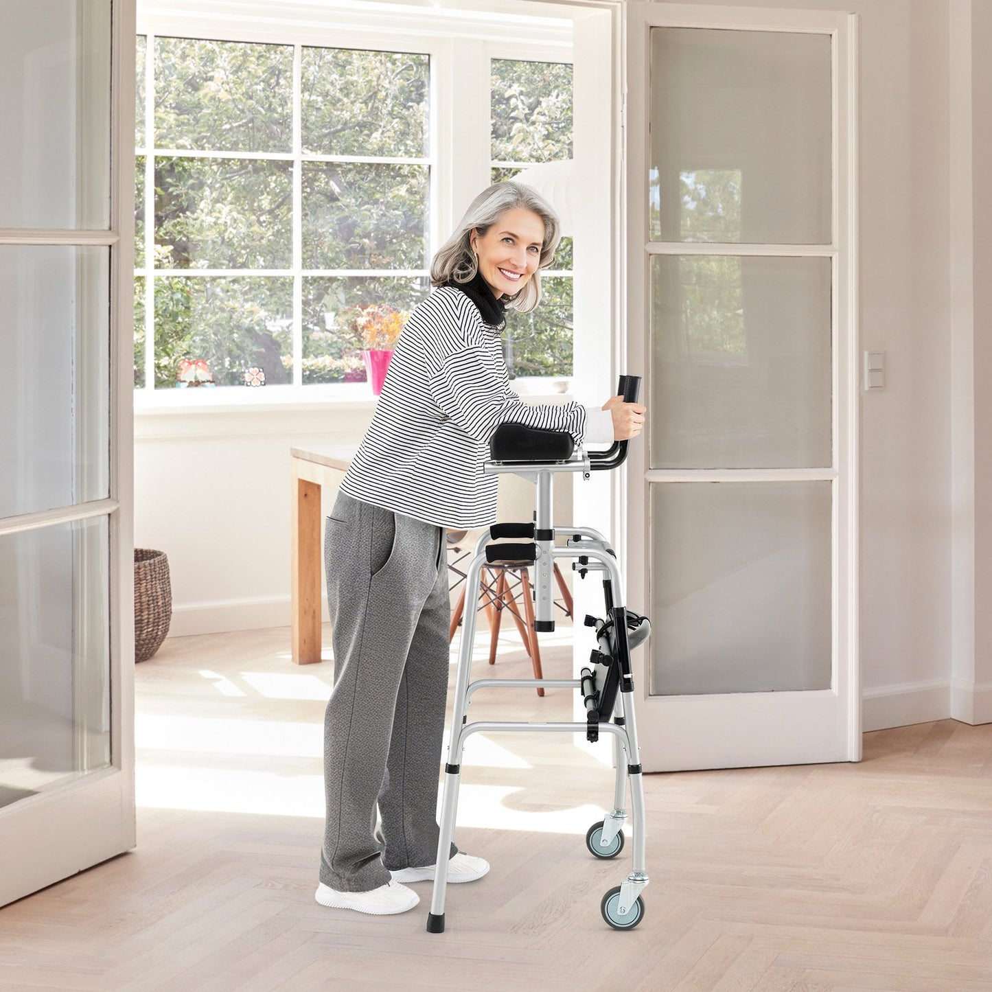 Versatile Rolling Walker for Rehabilitation Training-Navy