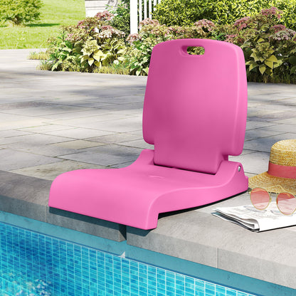Foldable Outdoor Pool Chair with Handle and Back Support-Blue