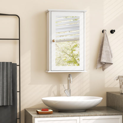 Bathroom Wall Cabinet with Single Mirror Door-Brown