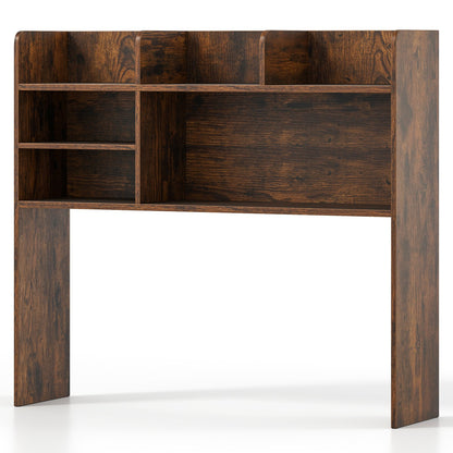 Desktop Bookshelf Countertop Storage Hutch with 6 Shelves-Natural