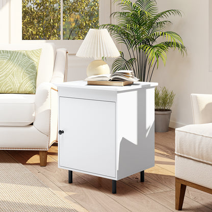 Nightstand Mid Century End Tables with Door-1 Pieces
