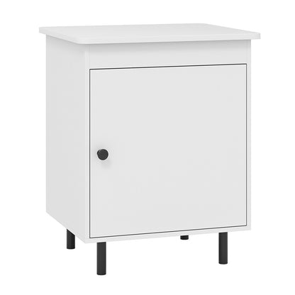 Nightstand Mid Century End Tables with Door-Set of 2
