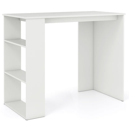 Computer Desk with Bookshelf for Small Space-White