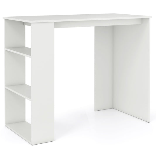 Computer Desk with Bookshelf for Small Space-White