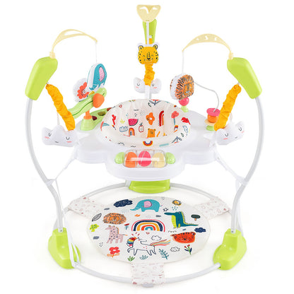 Baby Activity Center Height Adjustable Baby Bouncing Saucer with Interactive Toys-Blue