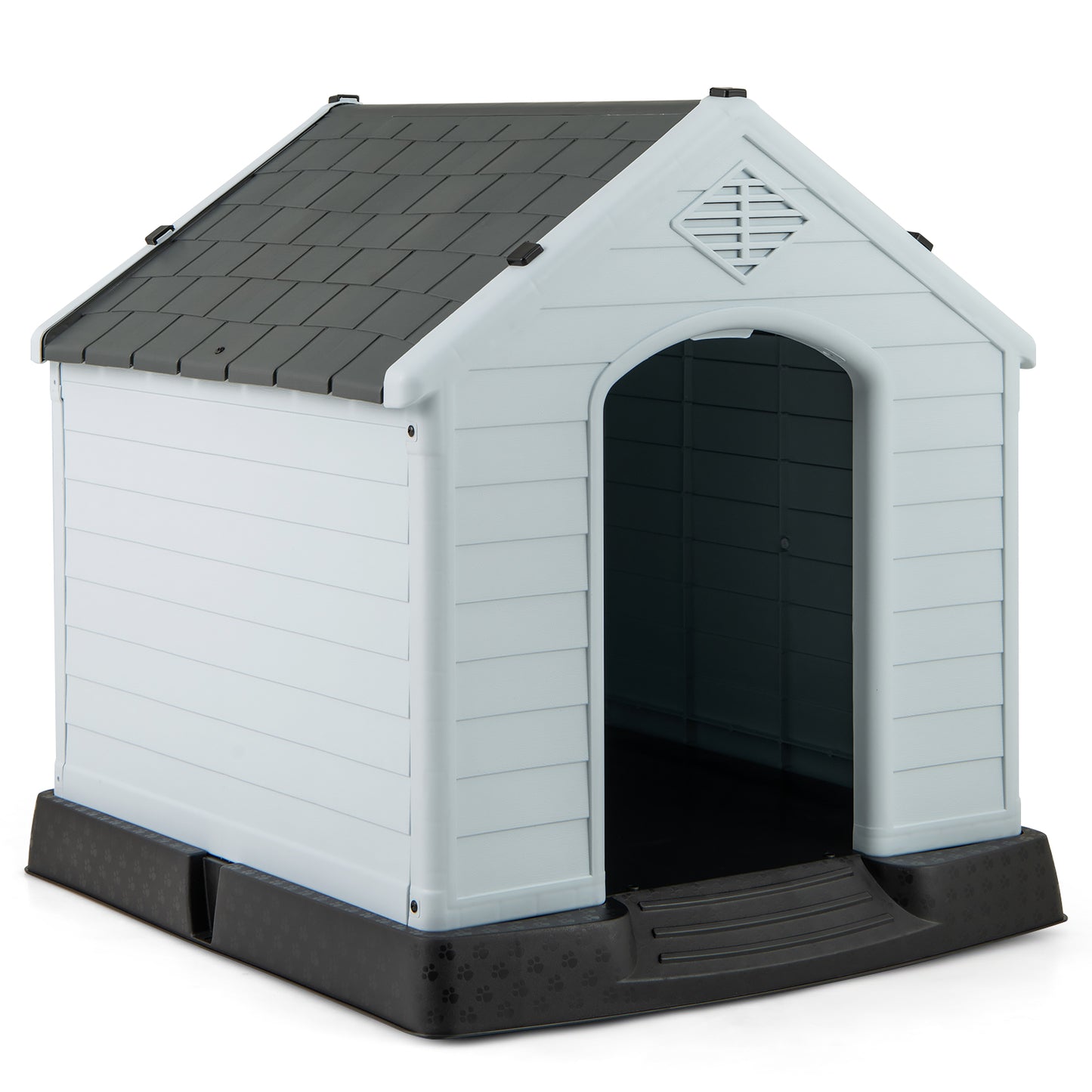 Dog House for Small Dogs Waterproof Plastic with Elevated Floor-M
