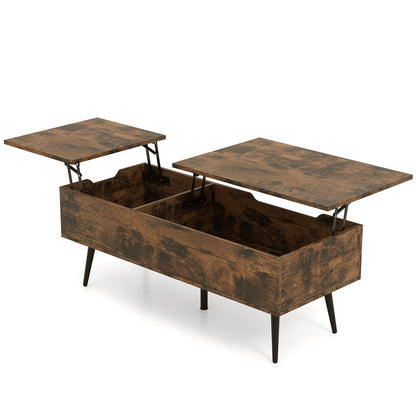 47 Inch Lift Top Coffee Table with 2 Hidden Compartments-Black