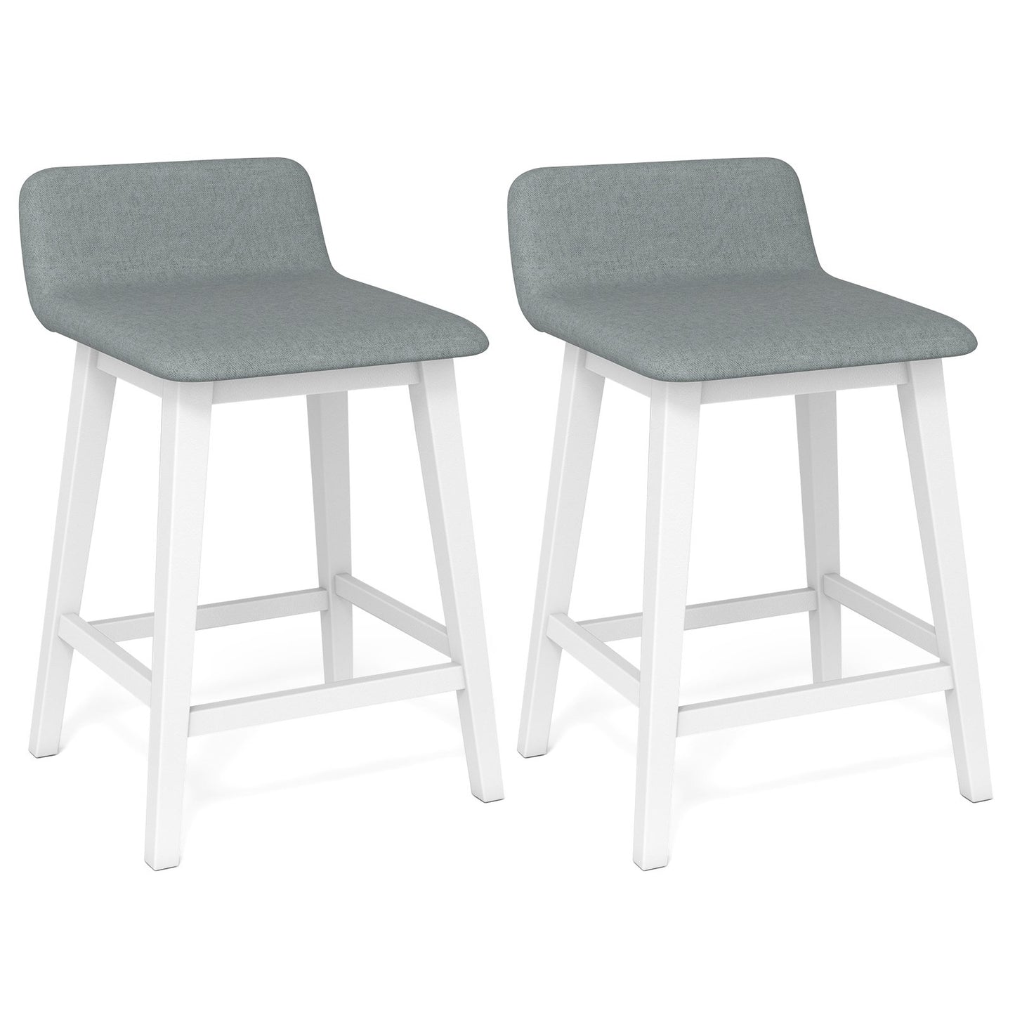 24 Inch Counter Height Bar Stools Set of 2 with Low Back-Brown