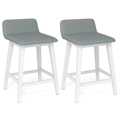 24 Inch Counter Height Bar Stools Set of 2 with Low Back-Brown