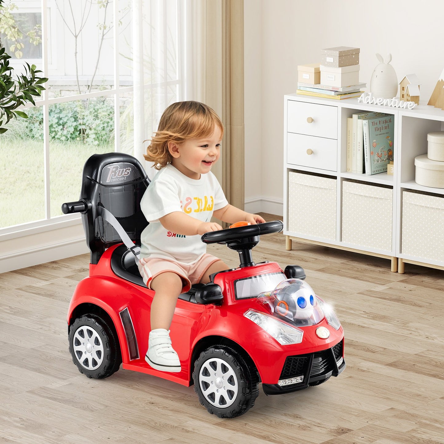3 in 1 Push Car for Toddler Stroller Sliding Walking Car for Boys and Girls-Pink