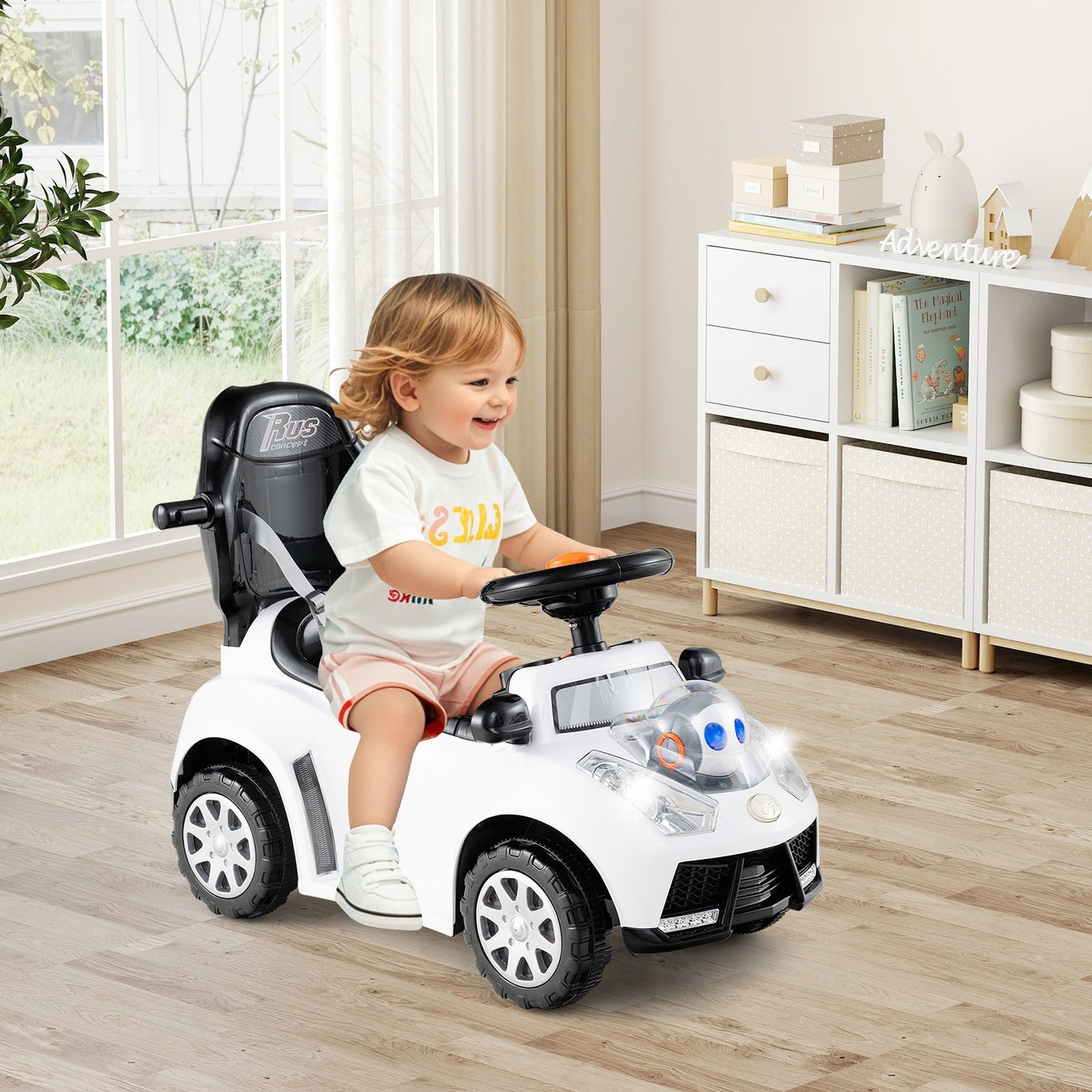 3 in 1 Push Car for Toddler Stroller Sliding Walking Car for Boys and Girls-Pink