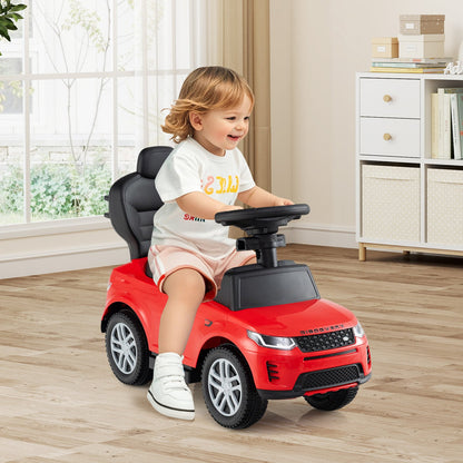 3 in 1 Push Car with Removable Handle and Guardrail for Kids 18-36 Months Old-Black