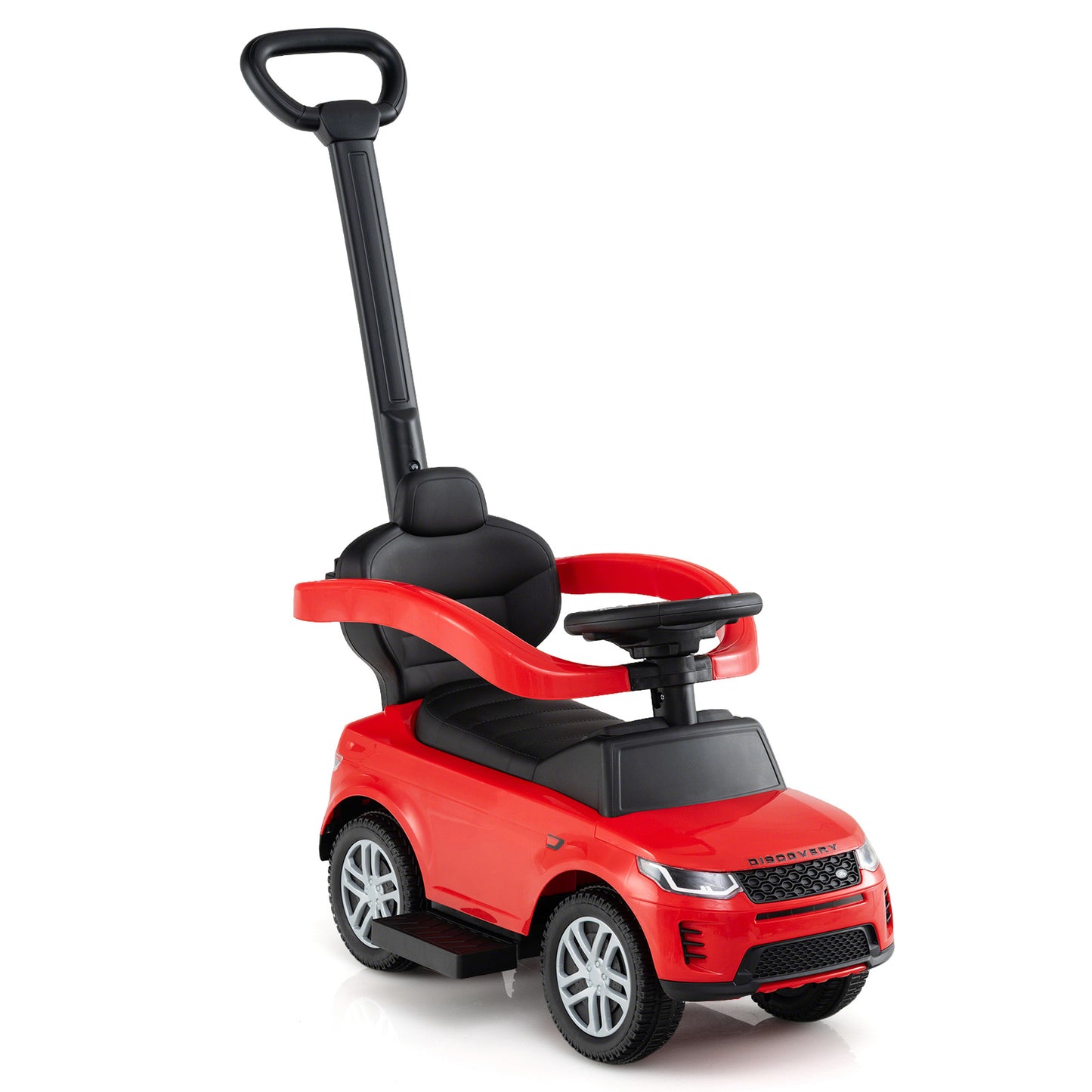 3 in 1 Push Car with Removable Handle and Guardrail for Kids 18-36 Months Old-Black