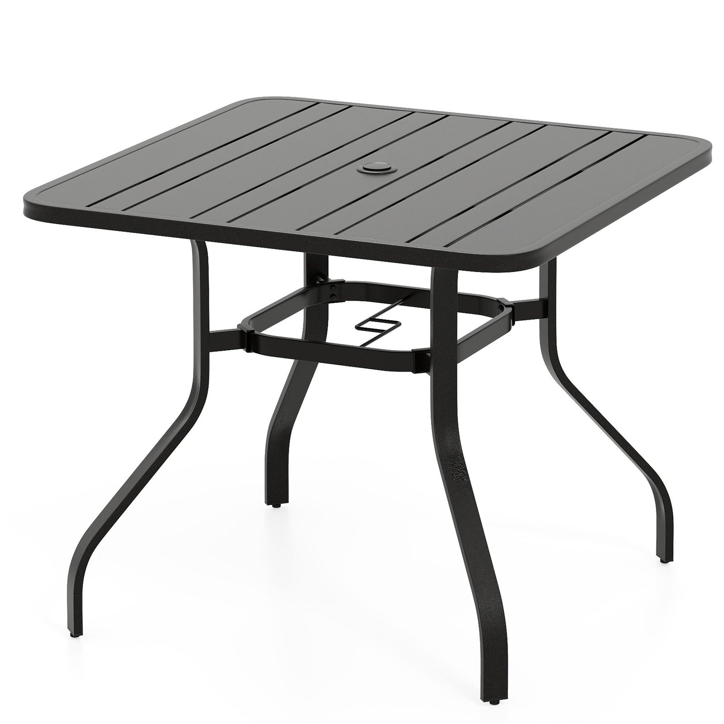 37 Inch Square Patio Dining Table with Umbrella Pole Hole