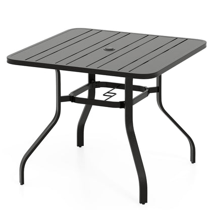 37 Inch Square Patio Dining Table with Umbrella Pole Hole