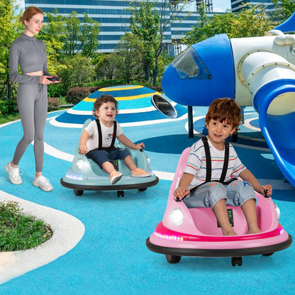 12V Kids Ride On Bumper Car with Remote Control and Dual Joysticks-Blue