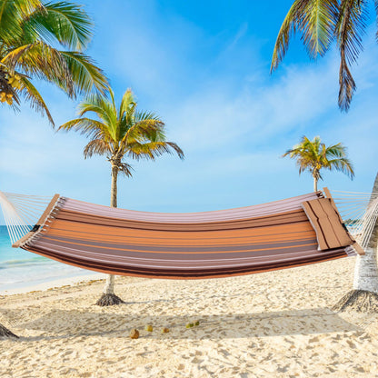 Foldable Portable Patio Hammock Swing Chair Bed with Detachable Pillow