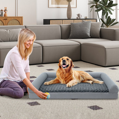 Orthopedic Foam Dog Bed Large Dog Sofa Couch with Removable Cover-XL
