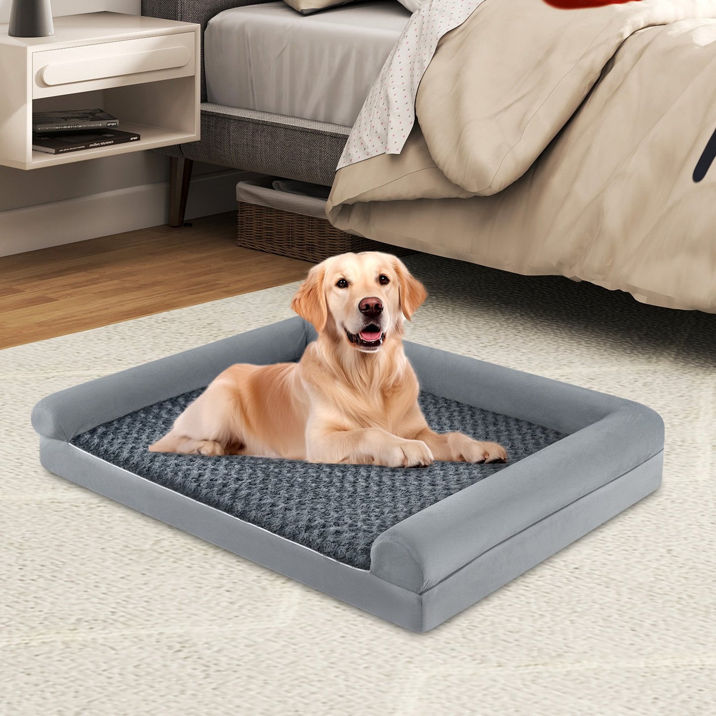 Orthopedic Foam Dog Bed Large Dog Sofa Couch with Removable Cover-XL